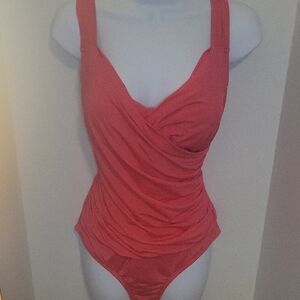 Chic Pink Ruched One-Piece Swimsuit